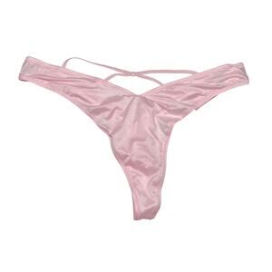 Victoria's Secret Smooth Strappy-Back High-Leg Thong Panty Angel Pink Size Large